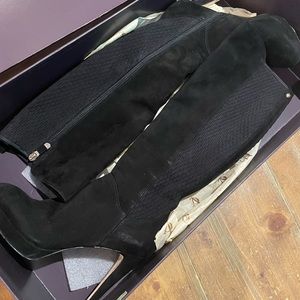 Luxury Designer Vince Camuto Eliana Black Stretch Suede Over The Knee Boot